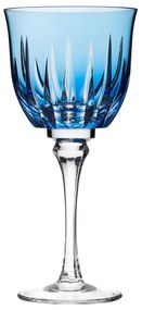Taça de Cristal Lapidado P/ Vinho Branco 25 Azul Claro - 66