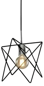 Pendente Retangular Aramado Porta Soquete 20X20X30Cm 1 X E27 Metal |Ol... (GRAFITE)