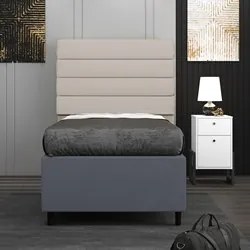 Cabeceira com Base para Cama Box Solteiro 88x188cm Hit ID5 Linho Cru/S