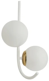 Arandela Astral 18X36,5X29Cm 2Xg9 Globo Ø12Cm - Usina 16947/2 (OL-F / DR-PV - Verde Oliva Fosco / Dourado Brilho Polido Verniz, TRANSPARENTE)
