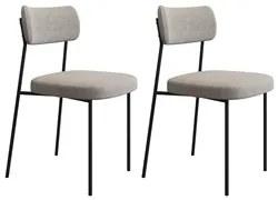 Kit 2 Cadeiras Estofadas Milli Veludo 401 F02 Cappucino - Mpozenato