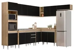 Armário de Cozinha Modulada de Canto 14 Peças Perfect H02 Duna/Cristal -  Mpozenato