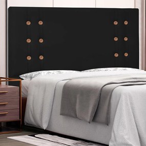 Cabeceira Gênova Para Cama Box Casal 140 cm Corino Preto - D'Rossi