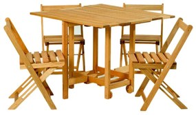Kit Mesa + 4 Cadeiras Dobráveis 14 Bis - Wood Prime MR 218556