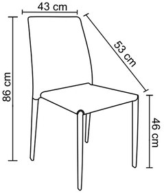 Kit 5 Cadeiras Decorativas Sala e Cozinha Karma PVC Branca G56 - Gran Belo