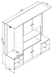 Guarda Roupa Casal 4 Portas 4 Gavetas Closet A05 Branco - Mpozenato