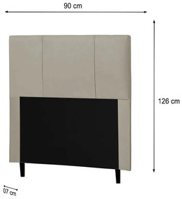 Cabeceira Donna Para Cama Box Solteiro 90 cm Suede Bege - D'Rossi