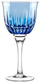 Taça de Cristal Lapidado p/ Vinho Branco 25 - Azul Claro - 66  Azul Claro - 66