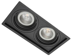 Plafon Embutir Par20 Duplo Aluminio Recuado 50W - PRETO