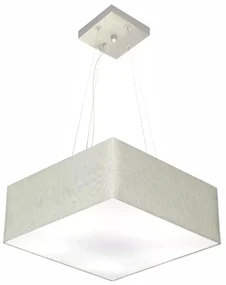 Lustre Pendente Quadrado Md-4196 Cúpula em Tecido 15/45x45cm Rustico Cinza - Bivolt
