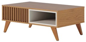 Mesa de Centro Para Sala Retangular 1 Nicho karin Freijó/Off Matte C04 - D'Rossi