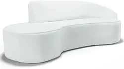 Sofá Living 4 Lugares 280cm Braço Direito Mozart D06 Sintético Branco