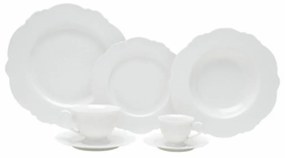 Jogo Jantar 42 Peças Porcelana Maldivas Branco 18177 Wolff