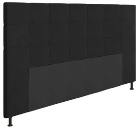 Cabeceira Stambul Para Cama Box King 195 cm Suede - D'Rossi - Preto