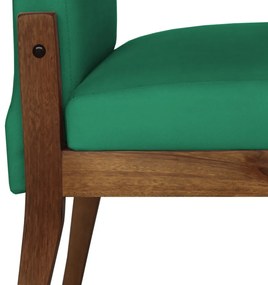 Conjunto 6 Cadeiras De Jantar Aurora Base Madeira Maciça Estofada Suede Verde Bandeira