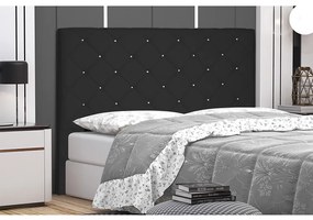 Cabeceira Tania Para Cama Box Casal 140 cm Suede - D'Rossi - Preto