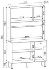 Armário de Cozinha Compacta 111cm Stylo Z06 Freijó/Vanilla - Mpozenato