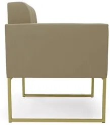 Poltrona Decorativa Base Industrial Dourado Ana Suede Marrom RT - Ibiz