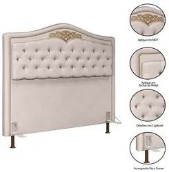 Cabeceira Cama Box Casal 140cm Com Calçadeira Baú Imperial Veludo J02