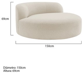 Poltrona Orgânica Chaise Rússia Bouclé - ADJ Decor