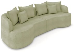 Sofá 5 Lugares Orgânico Living 290cm Mersa Bouclê Verde K01 - D'Rossi