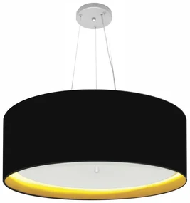 Pendente Cilíndrico Preto e Amarelo MJ-4142 Para Mesa de Jantar e Estar
