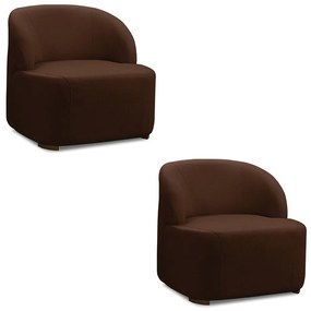 Poltrona Decorativa Orgânica kit 2 Diully Bouclê E03 - D'Rossi - Marrom