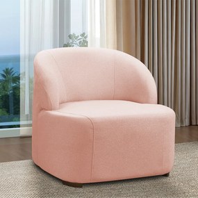 Poltrona Decorativa Orgânica para Sala Diully Bouclê E03 - D'Rossi - Rose