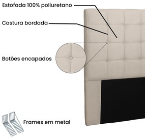 Cabeceira Verona Para Cama Box King 195 cm Suede - D'Rossi - Bege