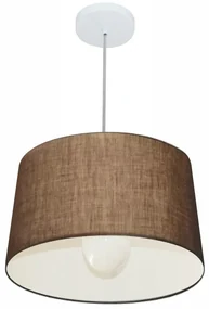 Lustre Pendente Cone Md-4241 Cúpula em Tecido 30/45x40cm Café - Bivolt