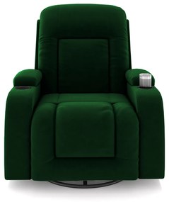 Poltrona do Papai Reclinável Giratória e Balanço Sala de Cinema Crihs Manual Glider Veludo Verde Esmeralda G23 - Gran Belo