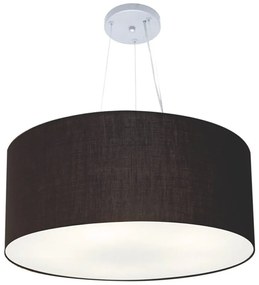 Lustre Pendente Cilíndrico Vivare Md-4074 Cúpula em Tecido 60x30cm - Bivolt