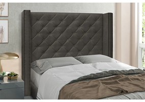 Cabeceira Vicenza Para Cama Box Solteiro 90 cm Suede - D'Rossi - Cinza