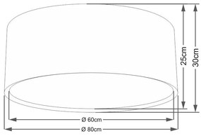 Plafon Cilíndrico Duplo Vivare Md-3038 Cúpula em Tecido 80x30cm - Bivolt