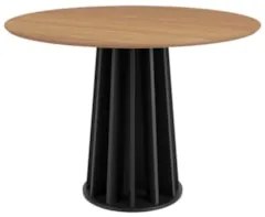 Mesa De Jantar Redonda 4 Lugares Thalia D01 Freijó/Preto Fosco - Mpoze