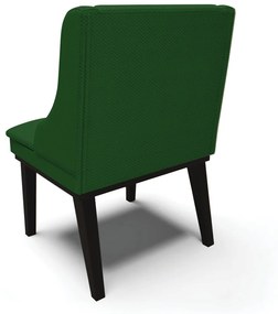 Kit 06 Cadeiras de Jantar Liz Veludo Luxo Base Fixa Madeira Preto - D'Rossi - A136 Verde