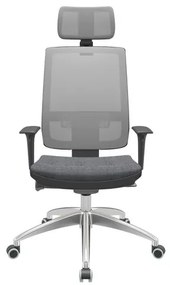 Cadeira Office Brizza Tela Cinza Com Encosto Assento Concept Granito Autocompensador 126cm - 63200 Sun House