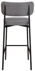 Banqueta Alta Bar Estofada Kit 4 Ella M25 Linho Cinza/Marrom - Mpozena