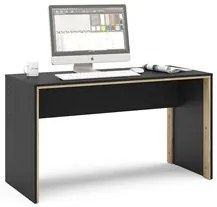 Mesa Para Computador Escrivaninha 135cm Los Angeles Preto/Carvalho Cla