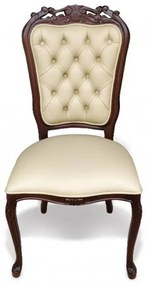 Cadeira Luís XV Capitonê Madeira Maciça Design de Luxo Peça Artesanal