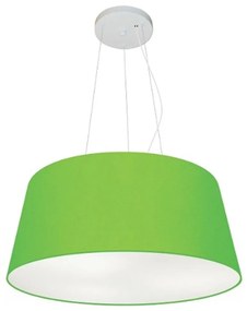 Lustre Pendente Cone Md-4048 Cúpula em Tecido 21/50x40cm Verde Limão - Bivolt
