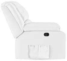 Poltrona do Papai Reclinável Pietra Zero Wall FH9 PU Branco - Mpozenat