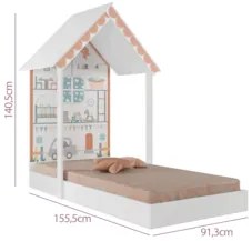 Mini Cama Infantil Casinha Montessoriana MDF sem Colchão Z48 Child Bra