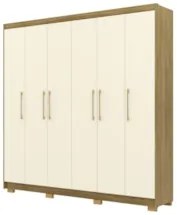 Guarda Roupa Casal 223cm 6 Portas Pako Nature/Champanhe V02 - Mpozenat