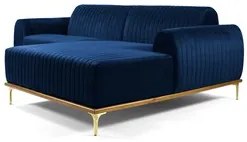 Sofá 255cm 4 Lugares com Chaise Direito Pés Gold Molino C-304 Veludo A