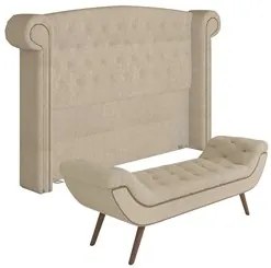 Cabeceira Cama Box King 195cm Provença e Recamier Veneto P02 Boucle Be