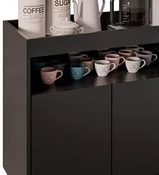 Balcão Aparador Buffet Cantinho do Café 71cm Lice M24 Preto - Mpozenat