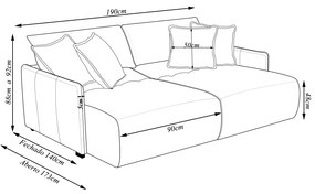 Sofá Cama Sala de Estar Bipartido Elétrico 190cm Retrátil com Almofadas Caixa Zero Dalton Veludo Bege G93 - Gran Belo