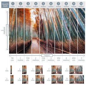 Painel fotográfico floresta de bamboo