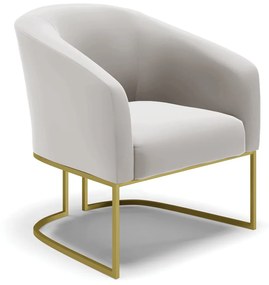 Cadeira Sala de Jantar Base Industrial Dourado Stella Veludo D03 - D'Rossi - Cinza